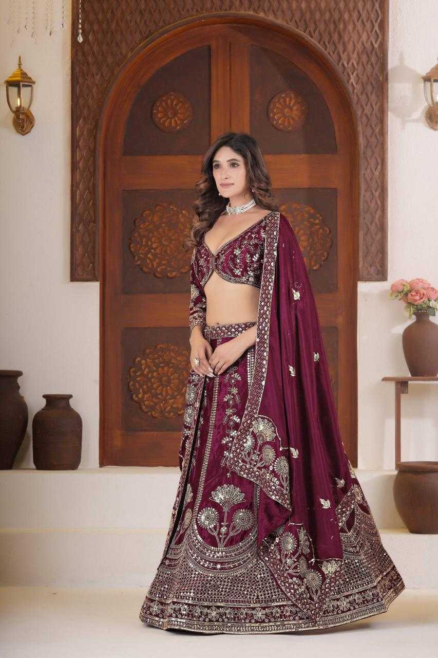 Chinon Silk Designer Sequins Lehenga Outfits